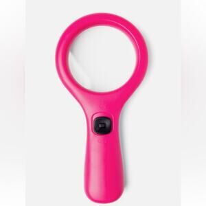 Pink Round 3x LED Magnifying Glass Seniors Reading Inspection Coins Jewelry